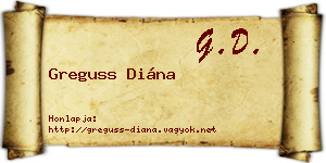 Greguss Diána névjegykártya