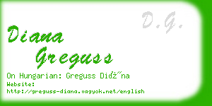 diana greguss business card